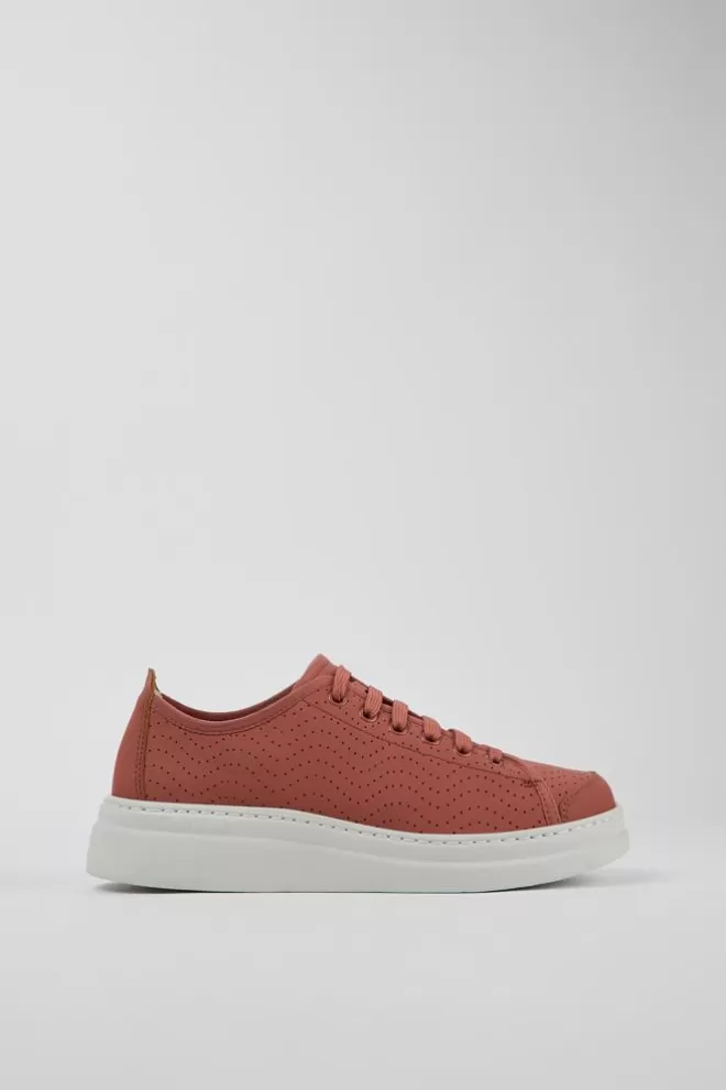 Zapatillas<Camper Sneaker De Piel Roja Para Mujer