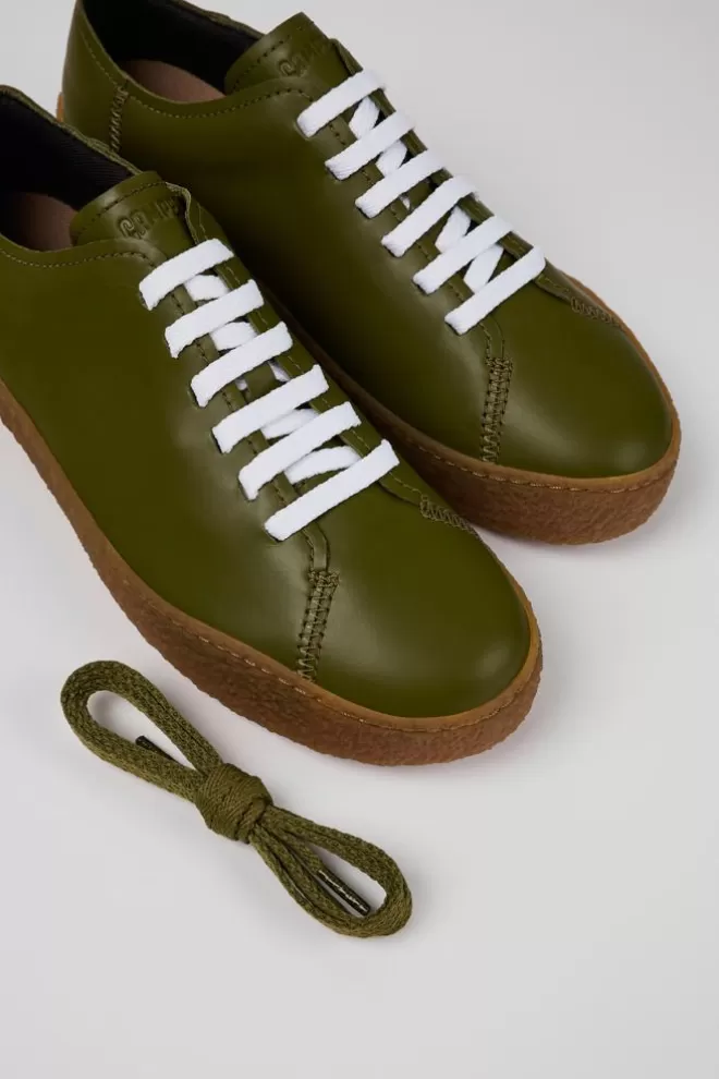 Zapatillas<Camper Sneaker De Piel Verde Para Hombre