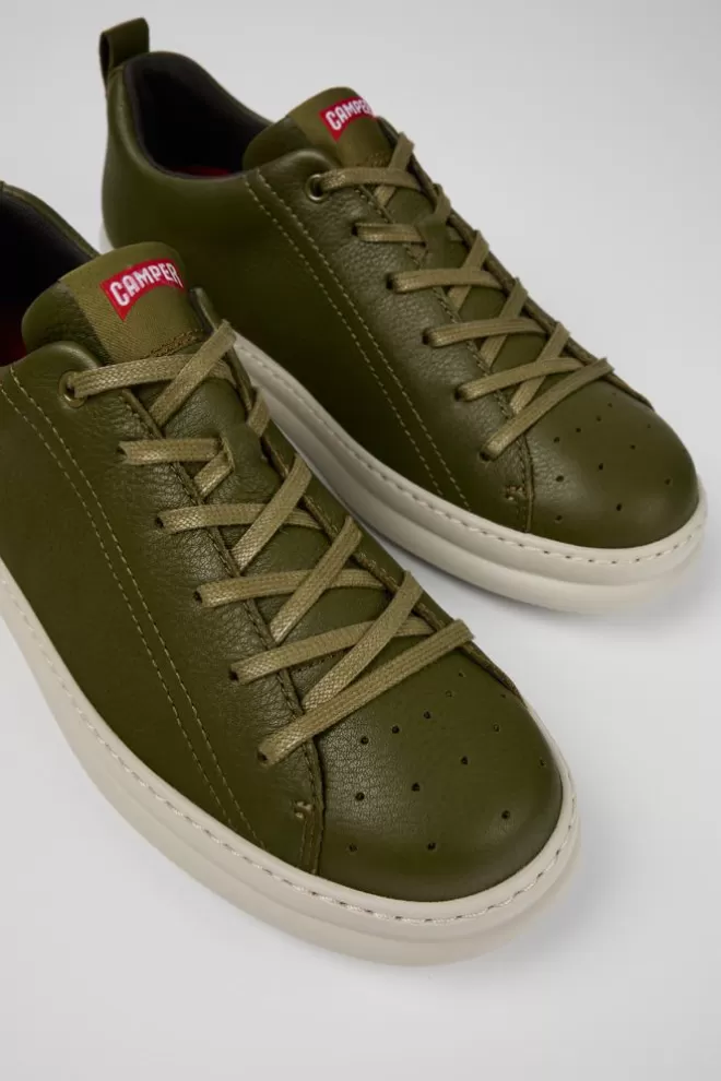 Zapatillas<Camper Sneaker De Piel Verde Para Hombre