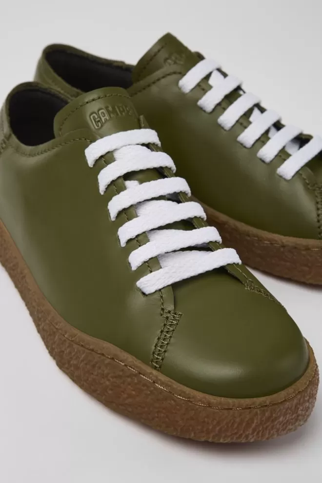 Zapatillas<Camper Sneaker De Piel Verde Para Mujer