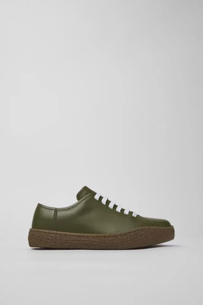 Zapatillas<Camper Sneaker De Piel Verde Para Mujer