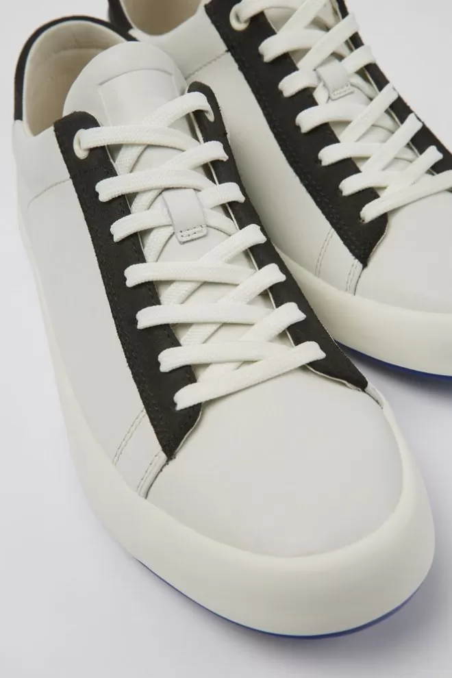 Zapatillas<Camper Sneaker De Piel/Nobuk Blanca Para Hombre