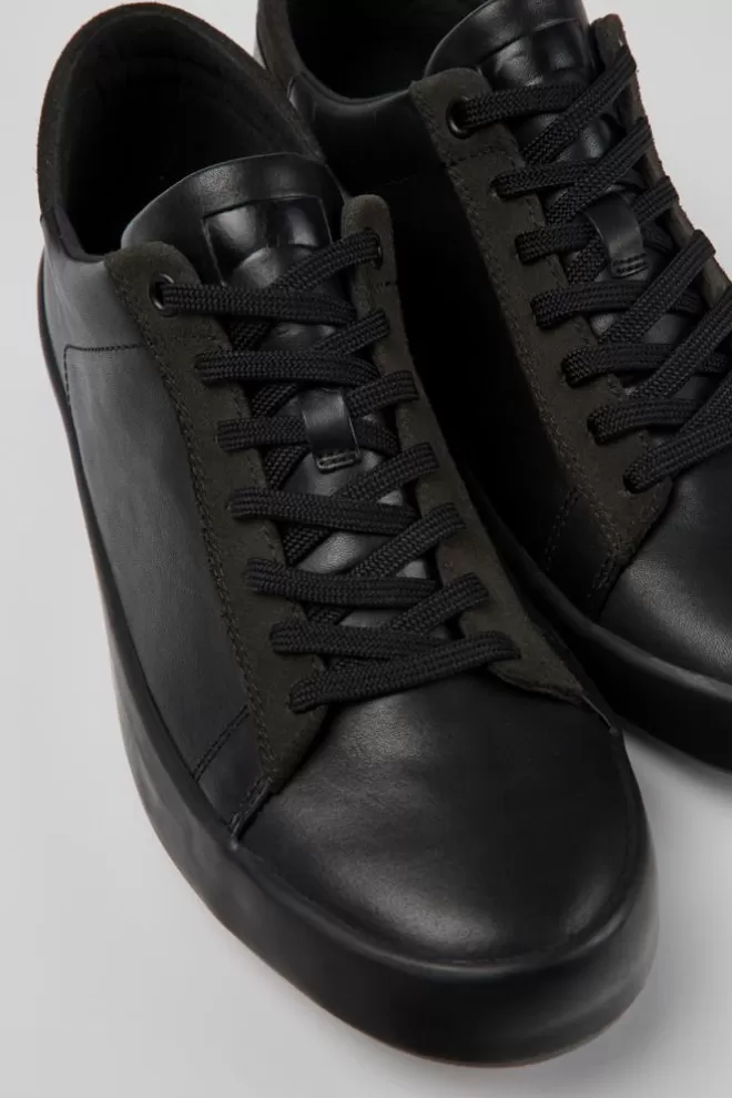 Zapatillas<Camper Sneaker De Piel/Nobuk Negra Para Hombre