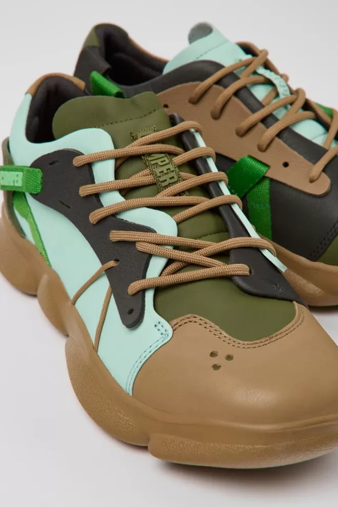 Zapatillas<Camper Sneaker De Piel/Tejido Multicolor Para Mujer