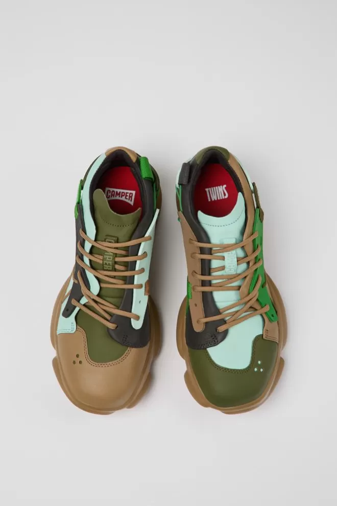Zapatillas<Camper Sneaker De Piel/Tejido Multicolor Para Mujer