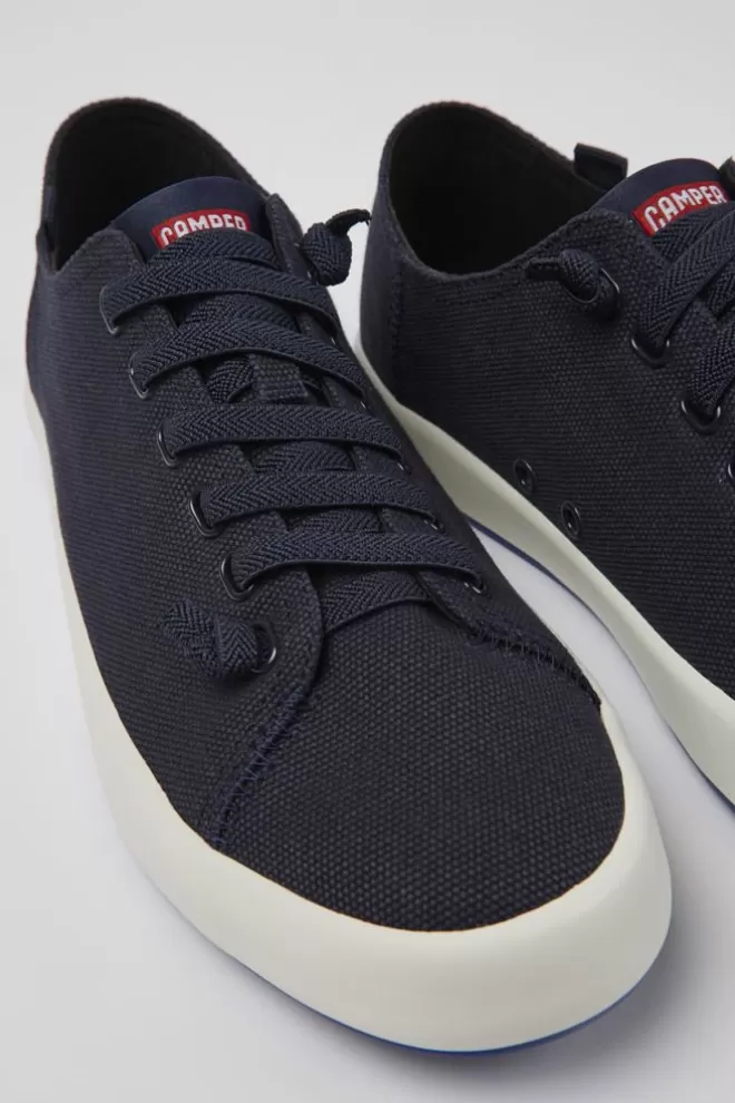 Zapatillas<Camper Sneaker De Tejido Azul Para Hombre