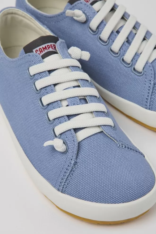 Zapatillas<Camper Sneaker De Tejido Azul Para Mujer