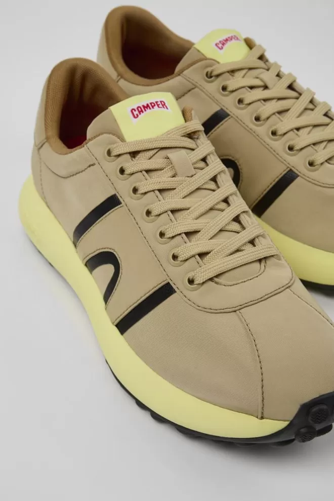 Zapatillas<Camper Sneaker De Tejido Beige Para Hombre