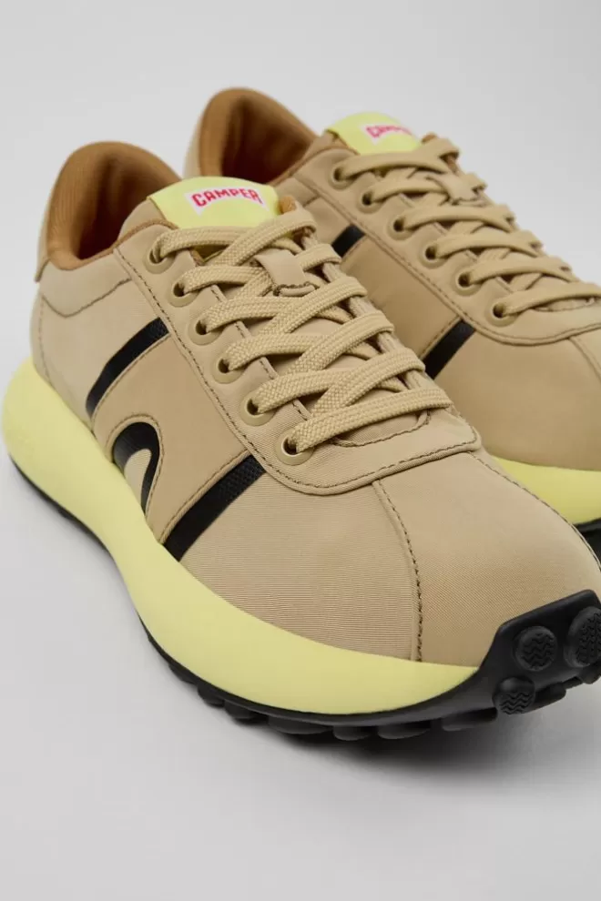 Zapatillas<Camper Sneaker De Tejido Beige Para Mujer