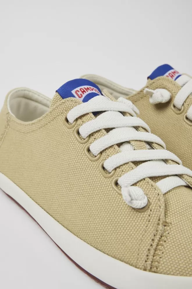 Zapatillas<Camper Sneaker De Tejido Beige Para Mujer