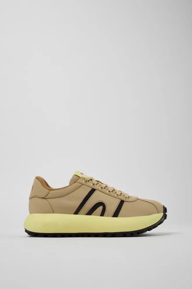 Zapatillas<Camper Sneaker De Tejido Beige Para Mujer