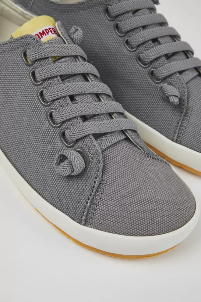 Zapatillas<Camper Sneaker De Tejido Gris Para Mujer