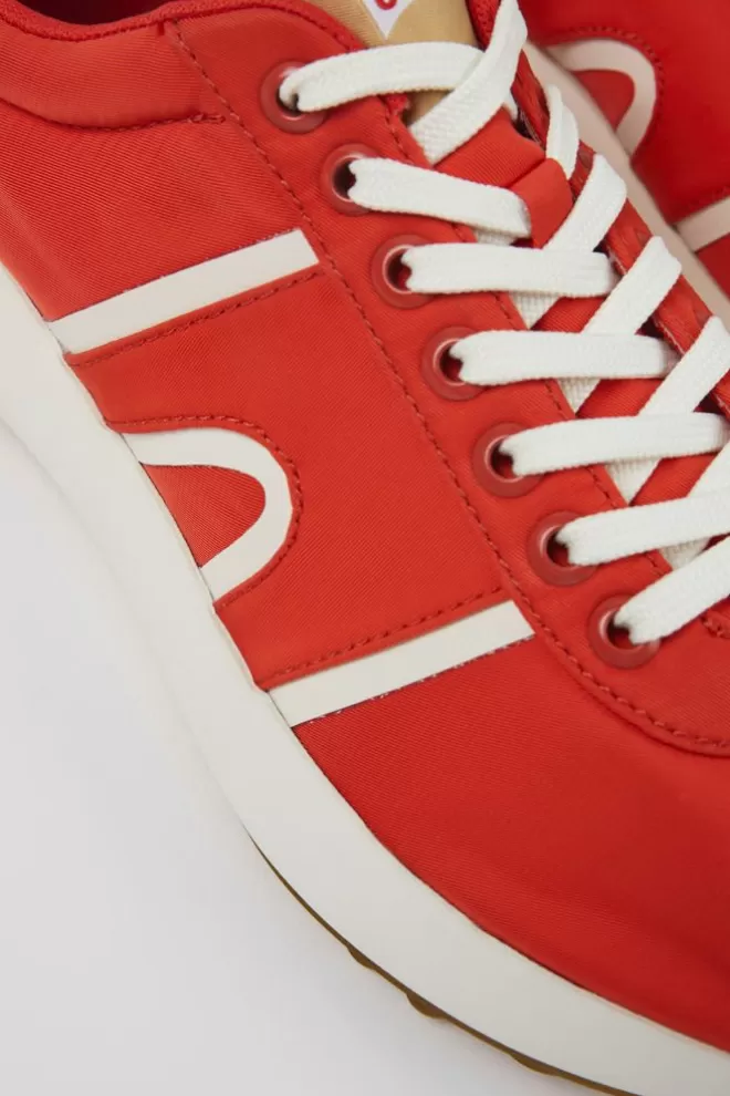 Zapatillas<Camper Sneaker De Tejido Roja Para Hombre