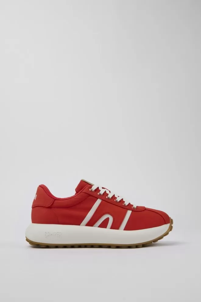 Zapatillas<Camper Sneaker De Tejido Roja Para Mujer