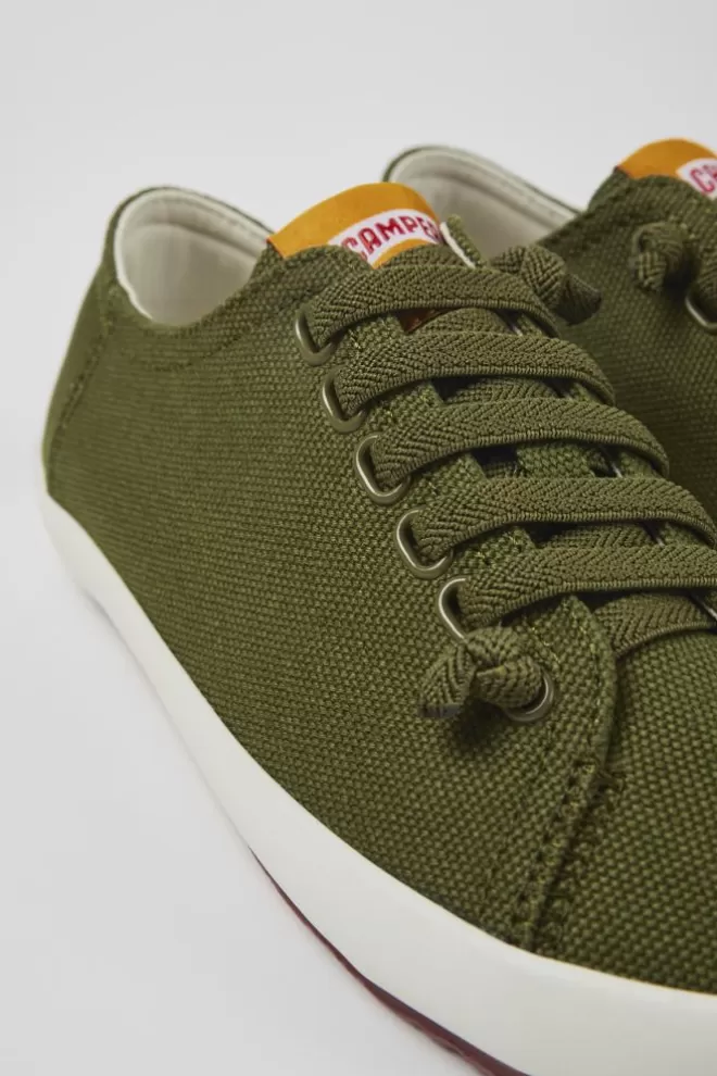 Zapatillas<Camper Sneaker De Tejido Verde Para Mujer