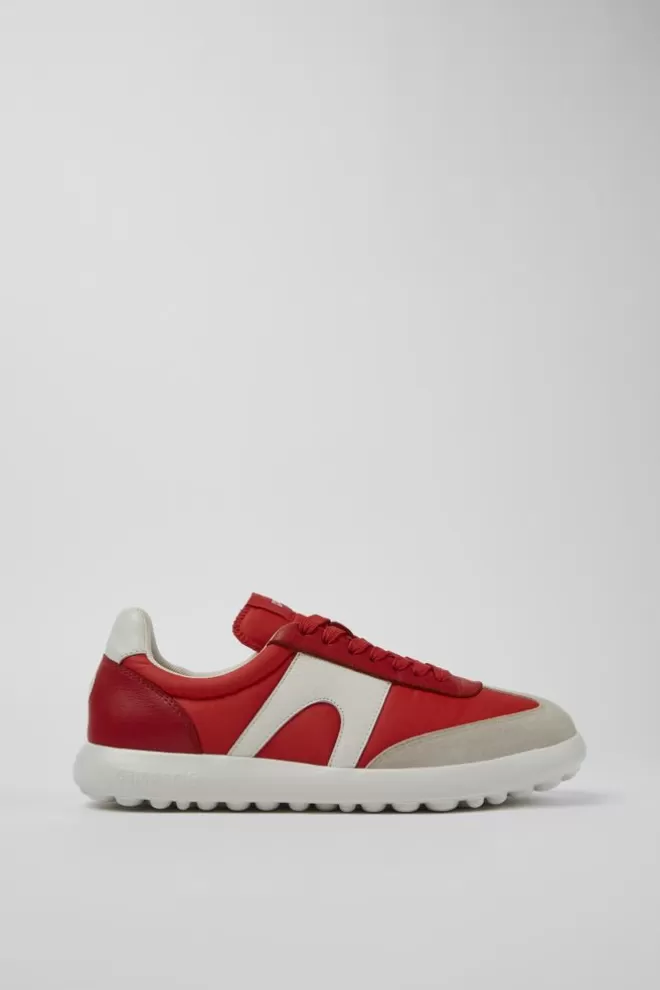 Zapatillas<Camper Sneaker De Tejido/Piel Roja Para Hombre