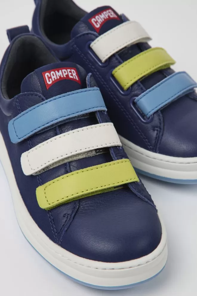 Zapatillas<Camper Sneakers Azules De Piel Para Ninos