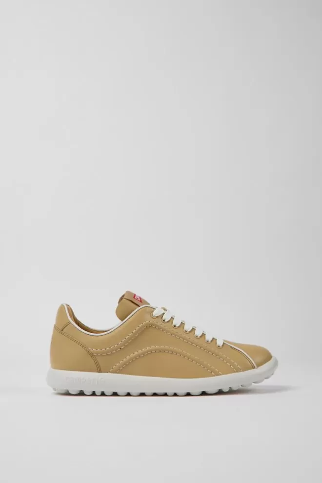 Zapatillas<Camper Sneakers Beiges De Piel Para Mujer