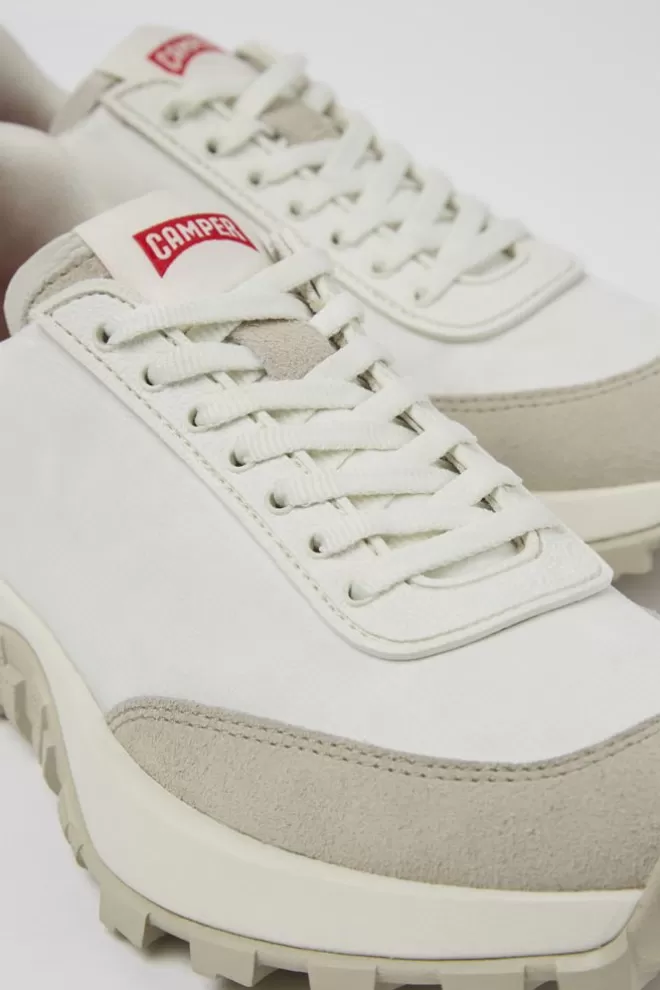 Zapatillas<Camper Sneakers Blancas De Tejido Y Nobuk Para Mujer