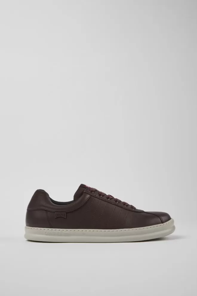 Zapatillas<Camper Sneakers Burdeos De Piel Para Hombre