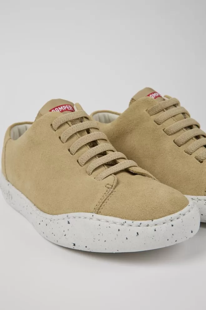 Zapatillas<Camper Sneakers De Nobuk Beige Para Mujer