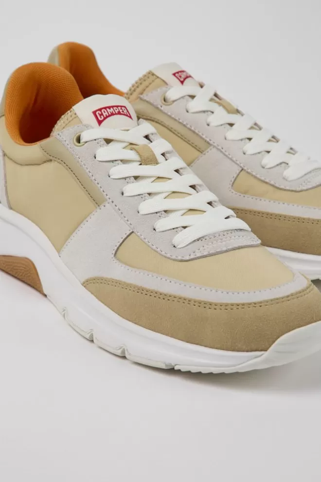 Zapatillas<Camper Sneakers De Nobuk Beige Y Blancas Para Hombre