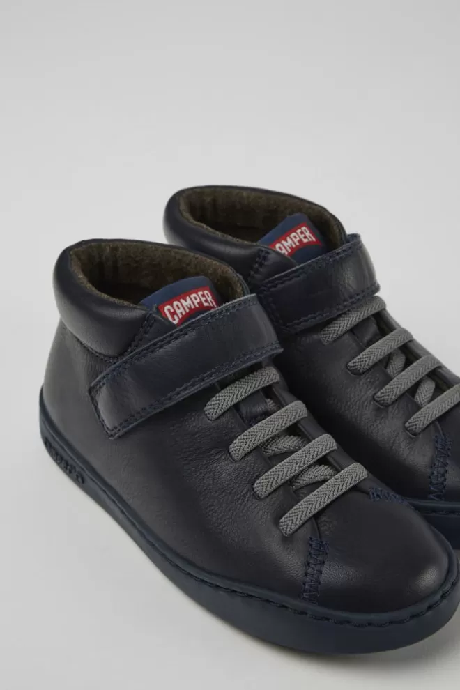 Zapatillas<Camper Sneakers De Piel Azul Oscuro