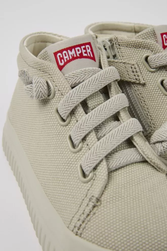 Zapatos De Cordones<Camper Sneakers Grises De Tejido Para Ninos