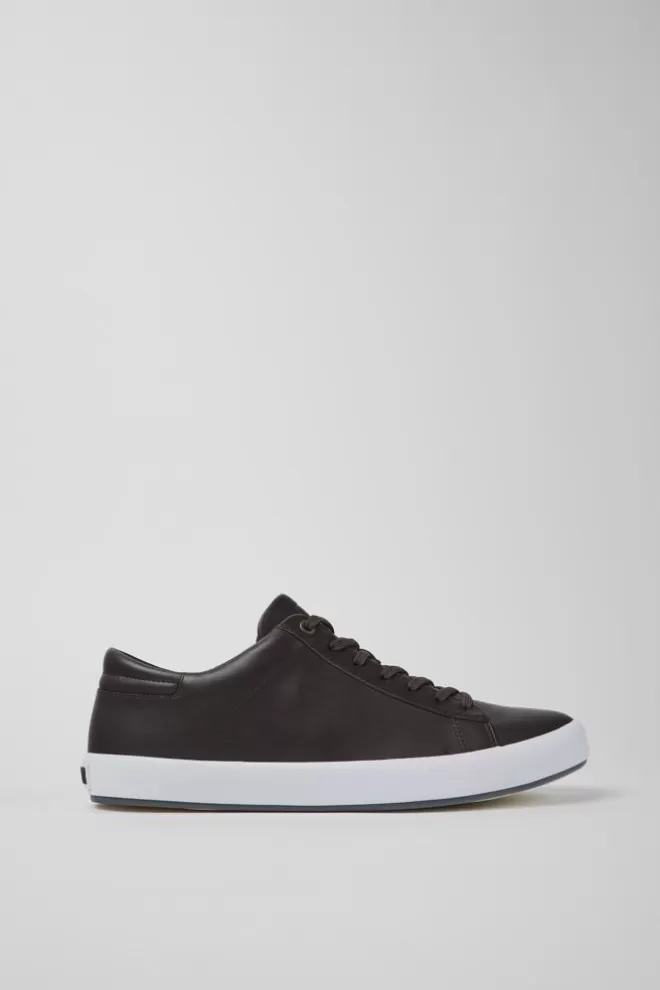 Zapatillas<Camper Sneakers Marrones De Piel Para Hombre