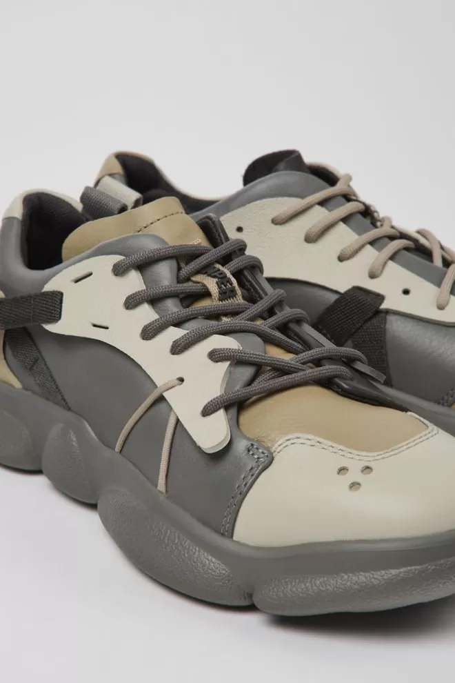 Zapatillas<Camper Sneakers Multicolores De Piel Y Tejido Para Mujer
