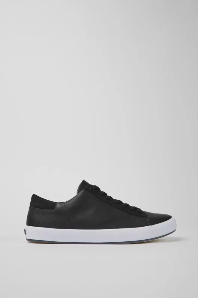 Zapatillas<Camper Sneakers Negras De Piel Y Nobuk Para Hombre