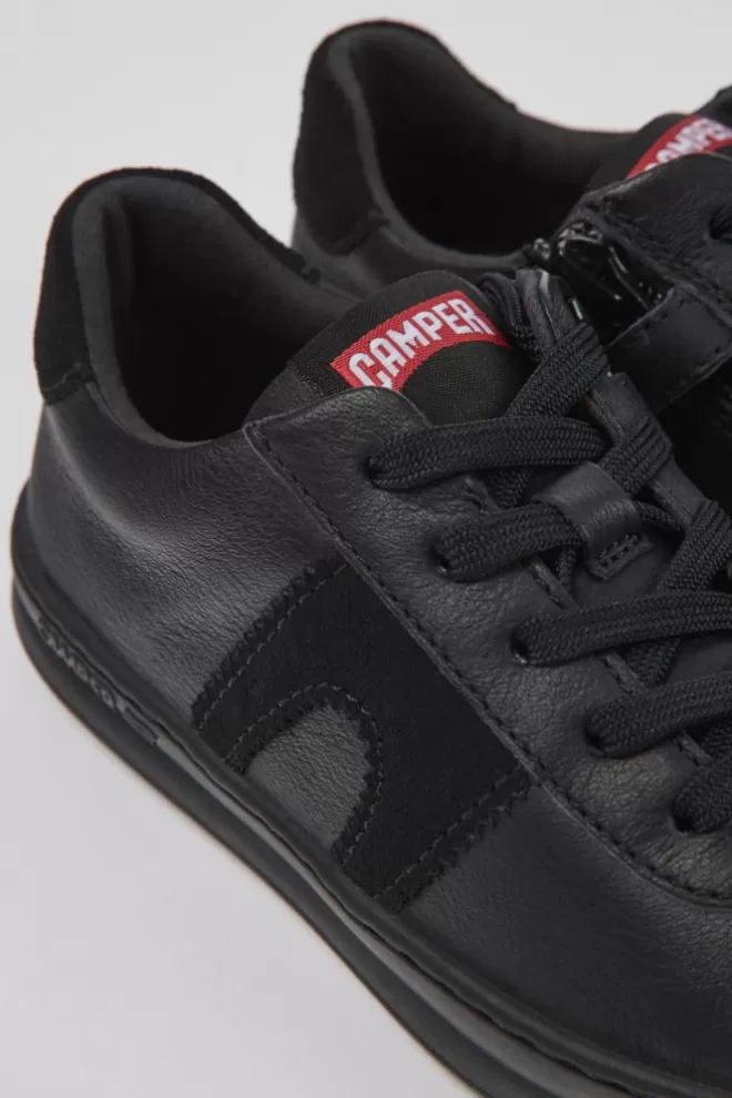 Zapatillas<Camper Sneakers Negras De Piel Y Nobuk Para Ninos