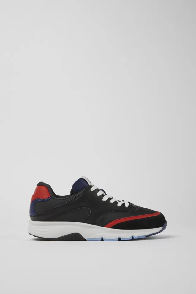 Zapatillas<Camper Sneakers Negras Y Rojas De Tejido Y Piel Para Mujer