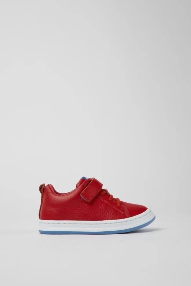 Zapatillas<Camper Sneakers Rojas De Piel Para Ninos