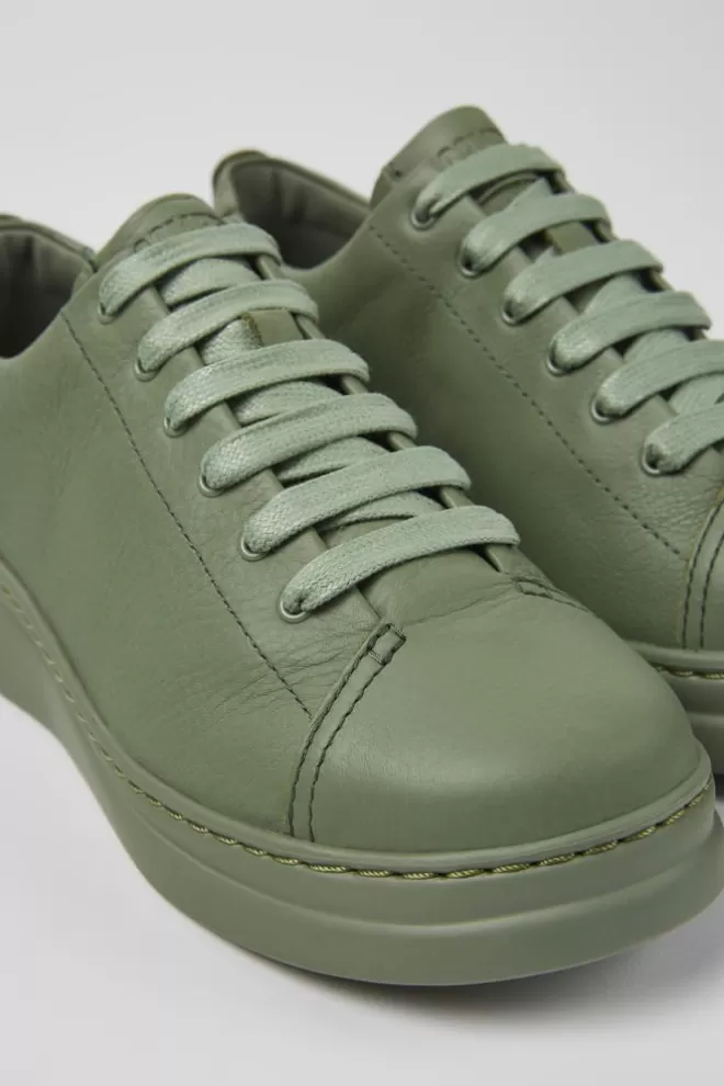 Zapatillas<Camper Sneakers Verdes De Piel Para Mujer