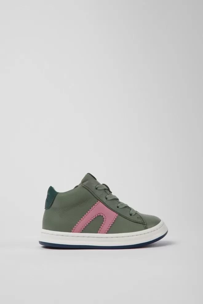 Zapatillas<Camper Sneakers Verdes De Piel Para Ninos