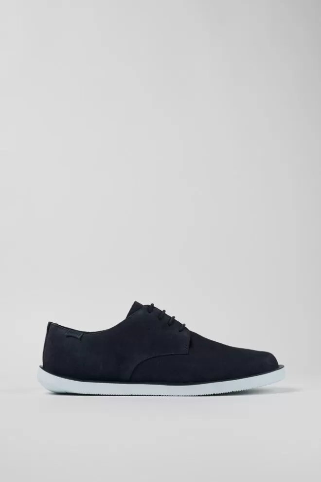 Zapatos De Vestir<Camper Zapato Blucher De Nobuk Azul Para Hombre