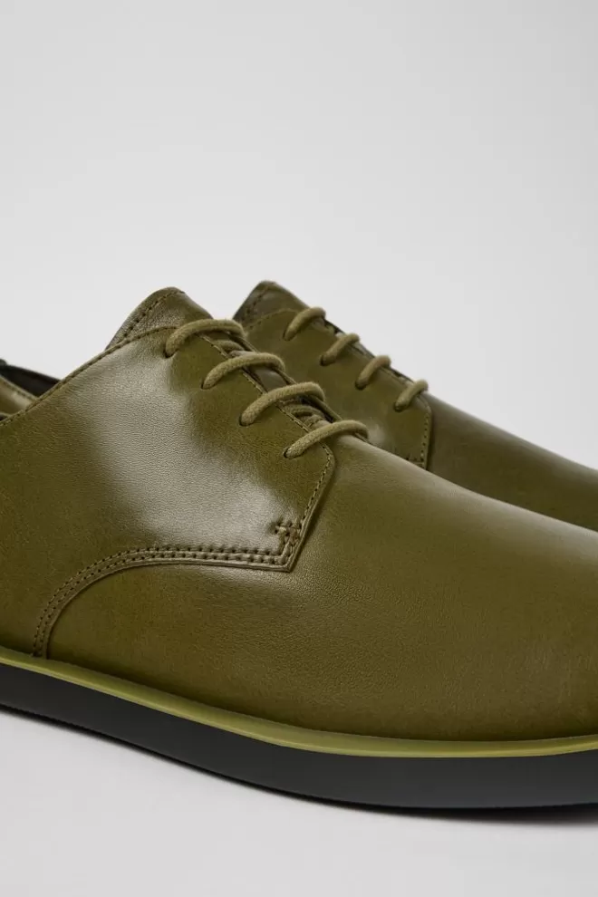 Zapatos De Vestir<Camper Zapato Blucher De Piel Verde Para Hombre