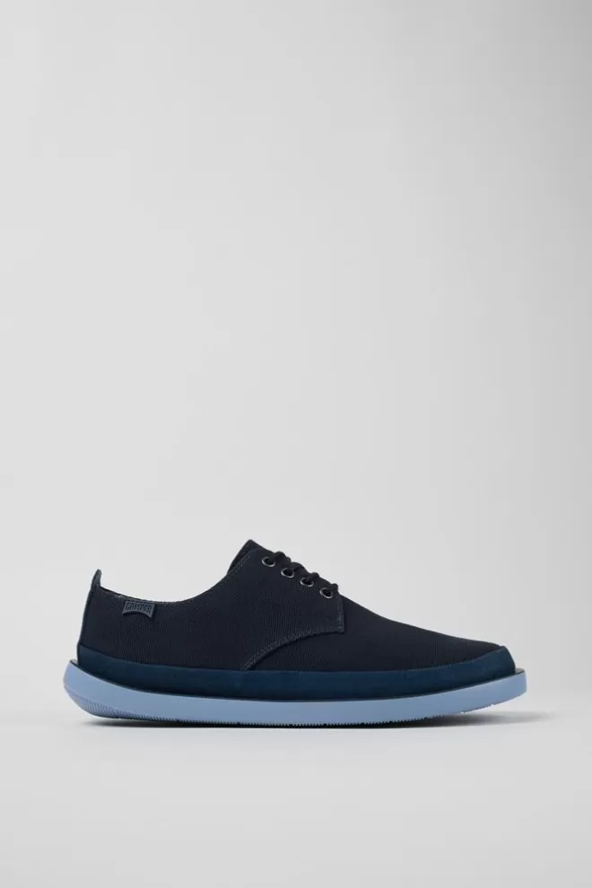 Zapatos De Vestir<Camper Zapato Blucher De Tejido/Nobuk Azul Para Hombre