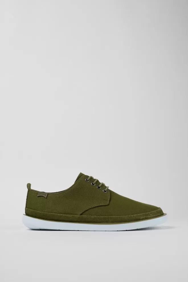 Zapatos De Vestir<Camper Zapato Blucher De Tejido/Nobuk Verde Para Hombre