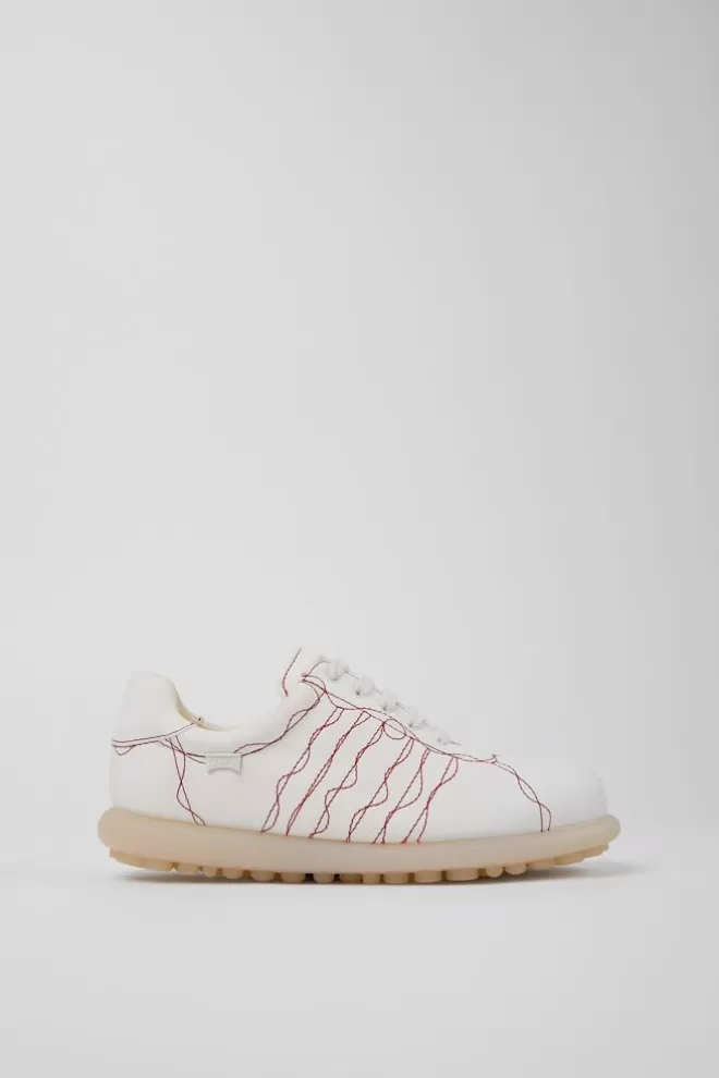 Zapatillas<Camper Zapato De Piel Blanco Para Mujer