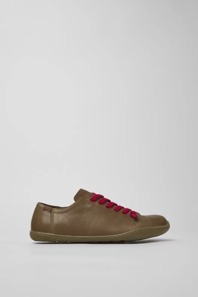 Zapatos Casual<Camper Zapato De Piel Marron Para Mujer