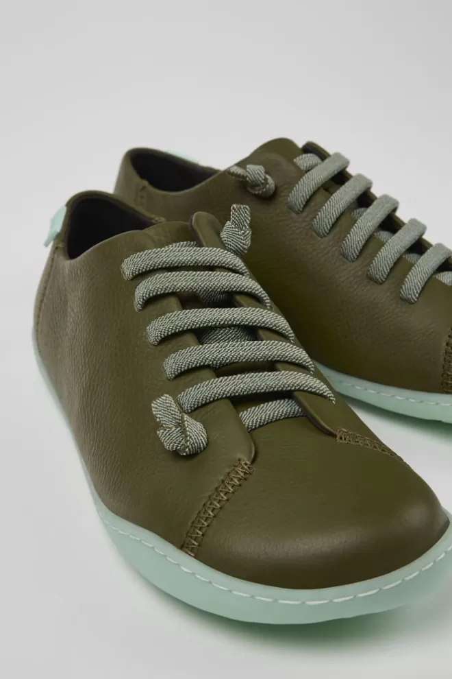 Zapatos Casual<Camper Zapato De Piel Verde Para Mujer