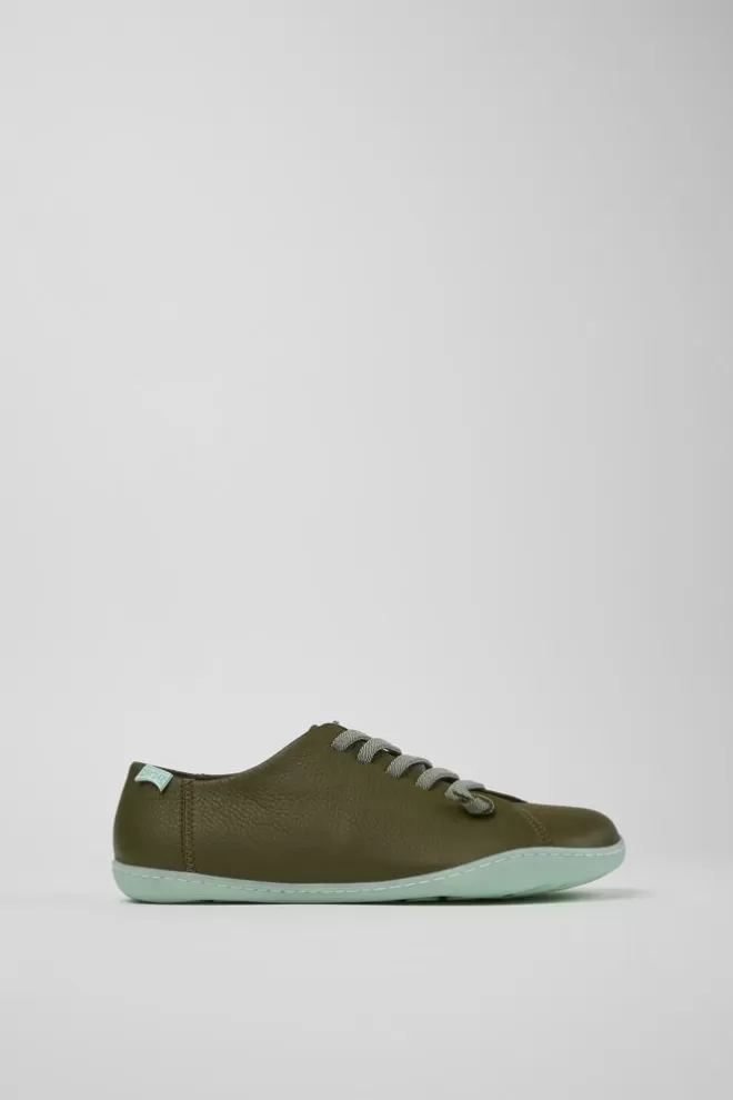 Zapatos Casual<Camper Zapato De Piel Verde Para Mujer