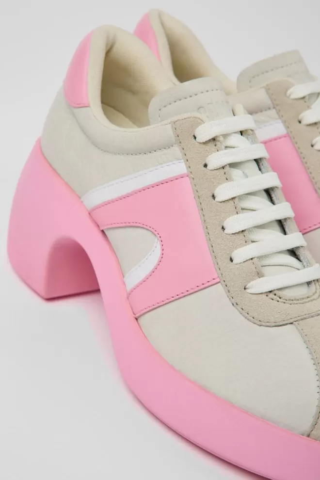 Zapatos De Vestir<Camper Zapato De Piel/Nobuk Blanco Para Mujer