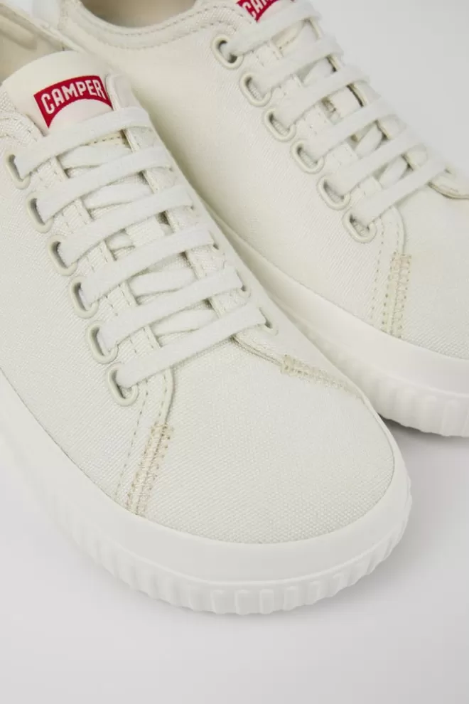 Zapatillas<Camper Zapato De Tejido Blanco Para Mujer