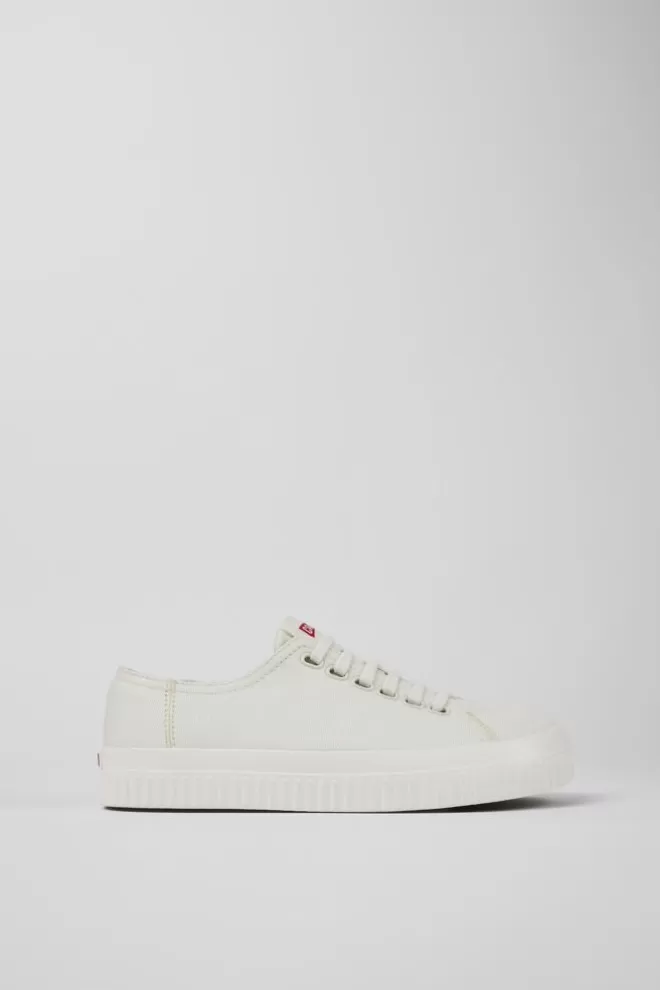 Zapatillas<Camper Zapato De Tejido Blanco Para Mujer