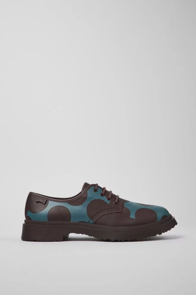 Zapatos De Vestir<Camper Zapatos Burdeos Y Azules De Piel Para Hombre