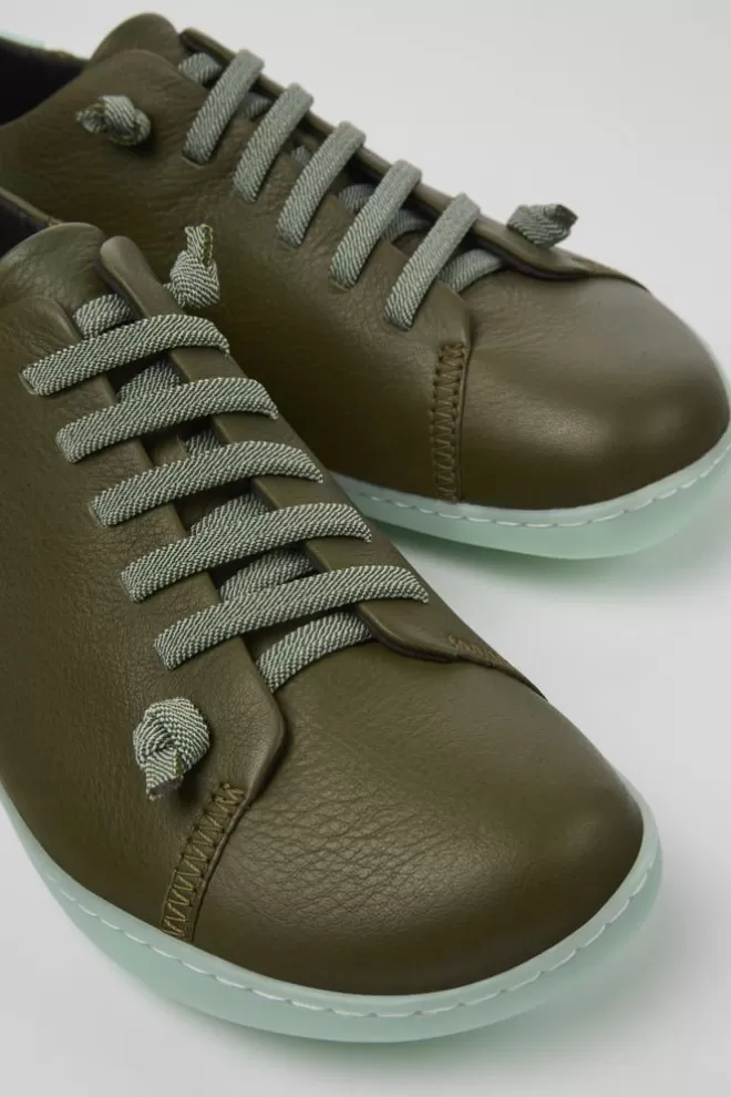 Zapatos Casual<Camper Zapatos De Piel Verde Para Hombre