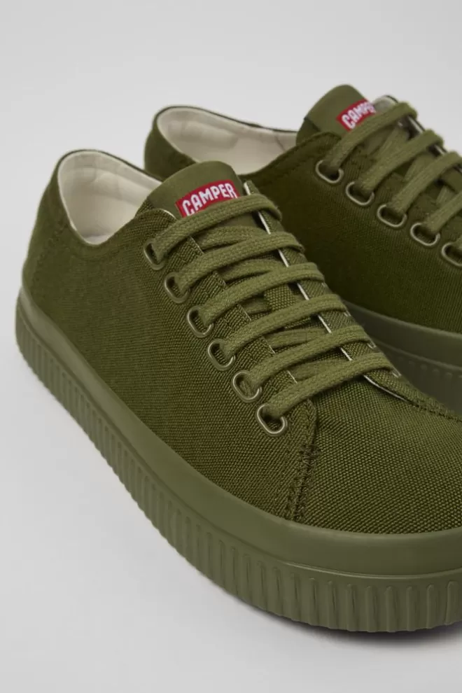 Zapatillas<Camper Zapatos De Tejido Verdes Para Mujer